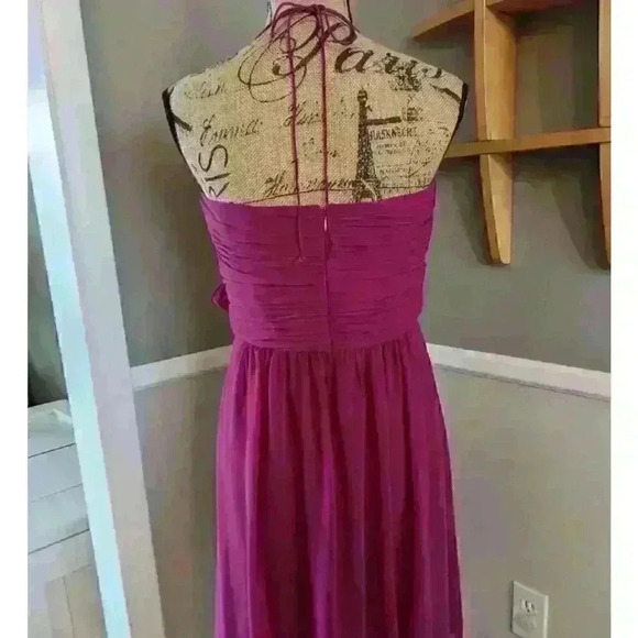 Lauren Ralph Lauren Evening Spaghetti Halter Dress Magenta Pink Size 10 - Picture 7 of 8